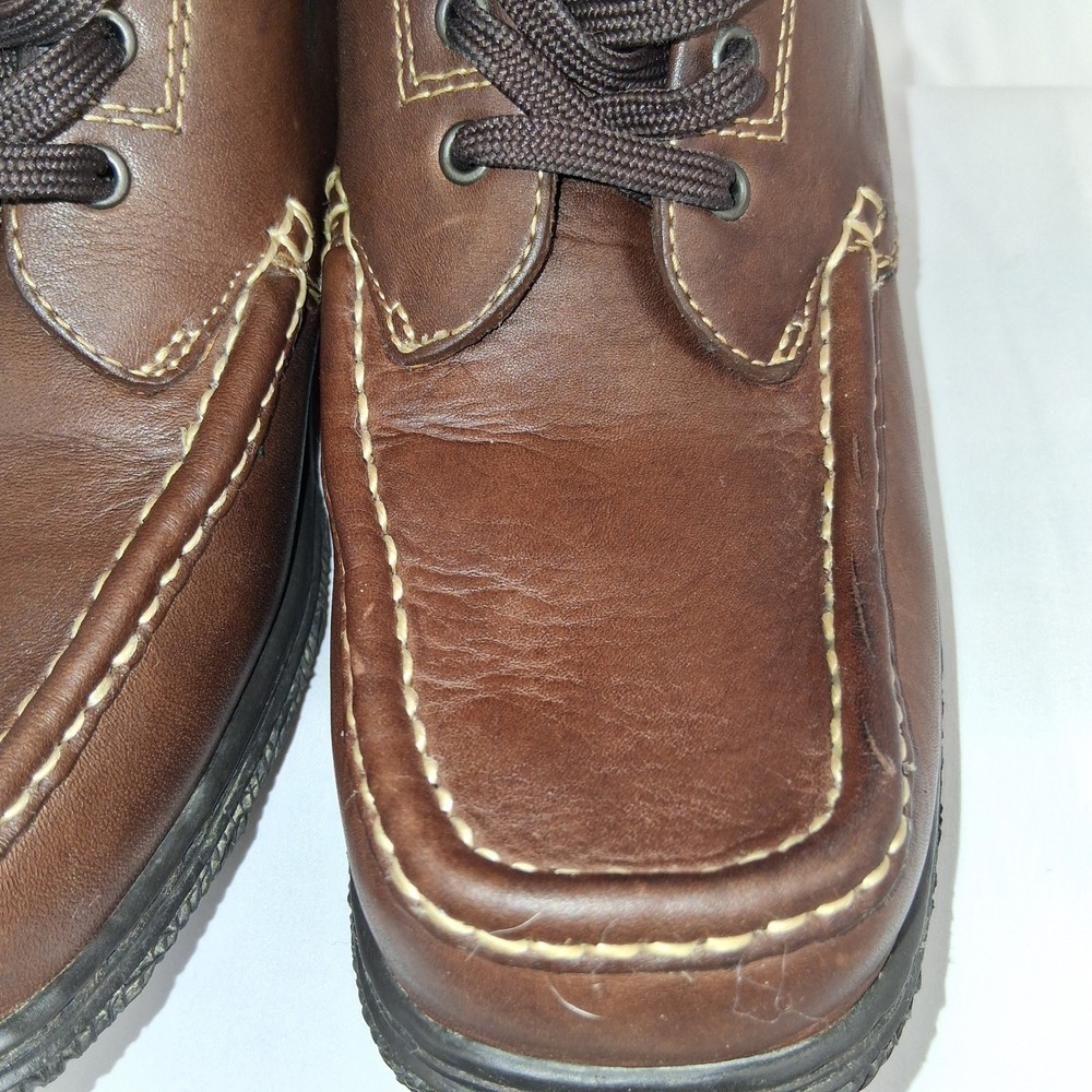 Dexter Women's Brown Leather Lace Up Ankle Boots Chukka Casual Comfort Size 6.5M - Picture 5 of 9